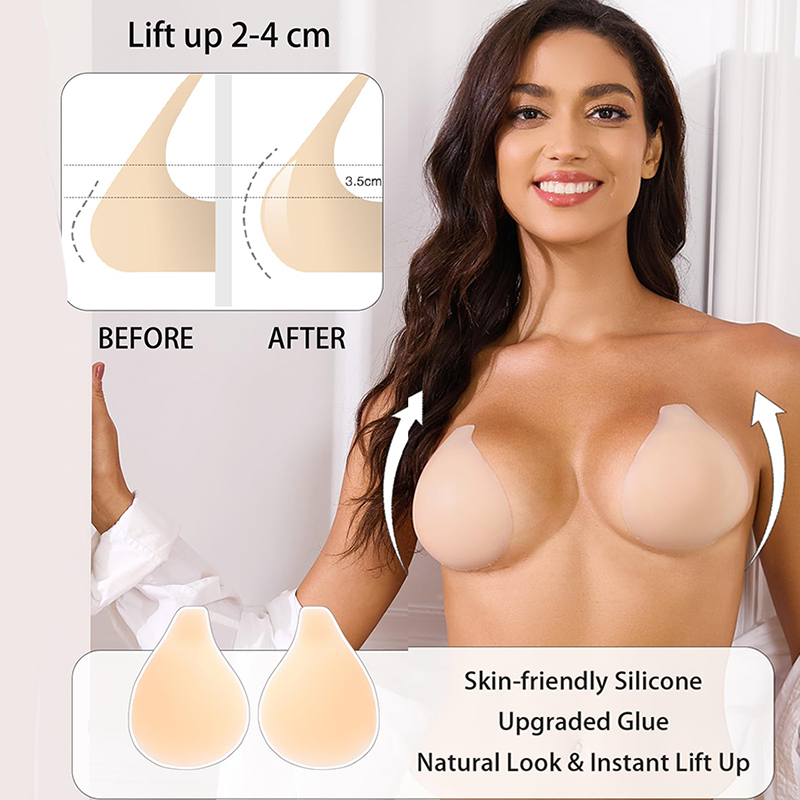 1/2 Pairs Women Sticky Bra Pus - Strapless Bra Backless のレビューと価格