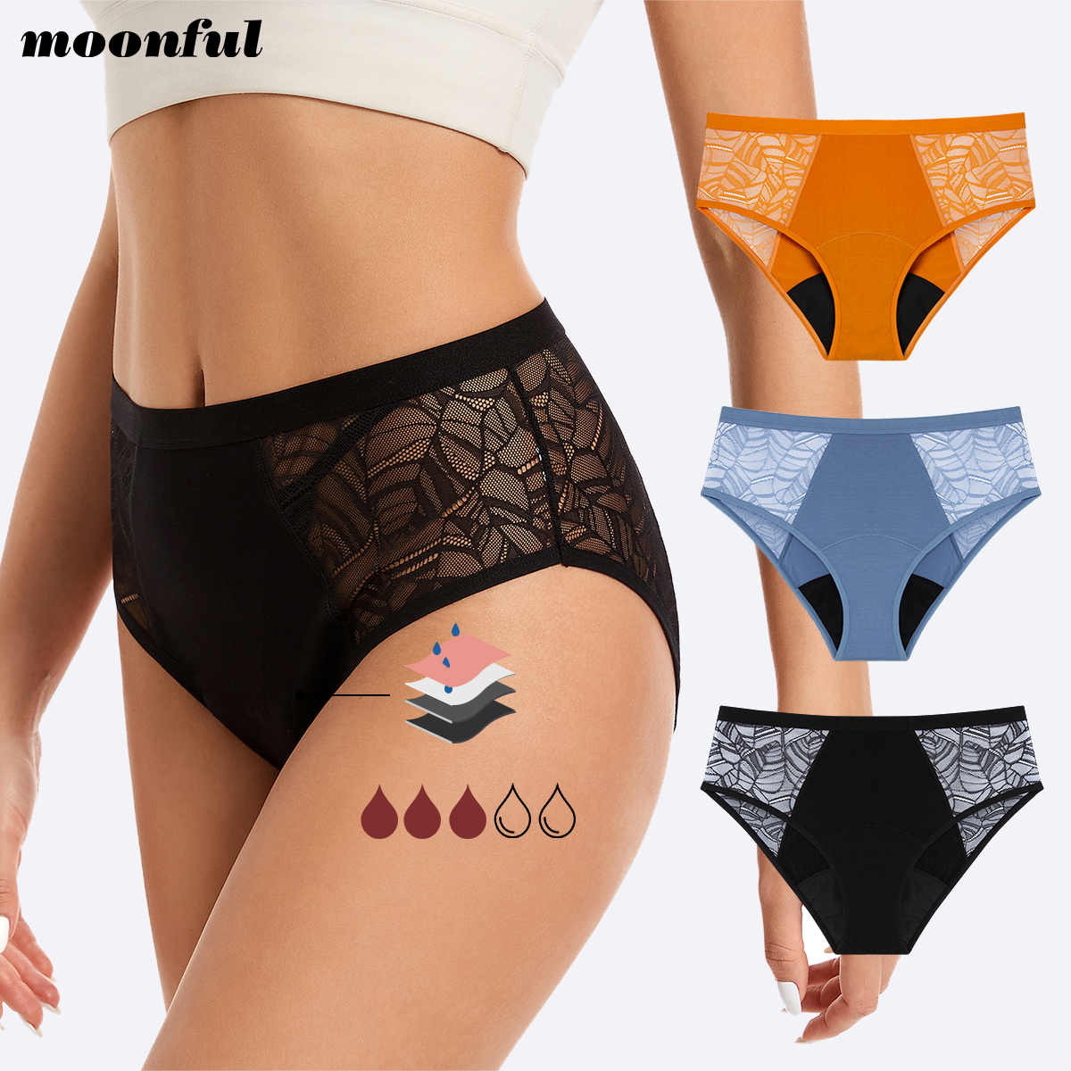 Moonful Women's Menstrual Pant - Period Panty Absorbent のレビューと価格