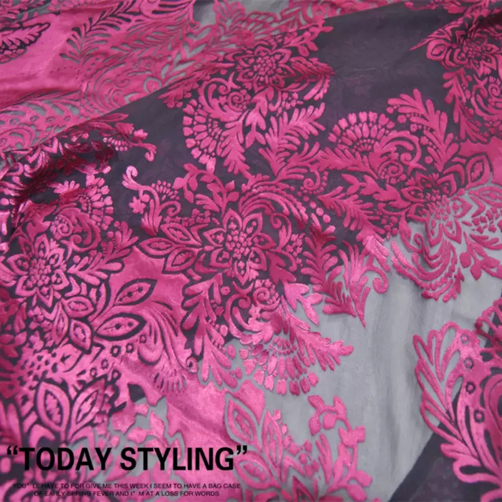 Fashion Large Pink Flower Desi - Robe Silk Women のレビューと価格