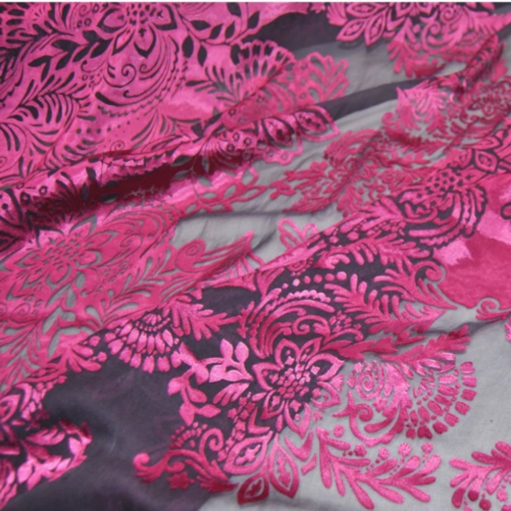 Fashion Large Pink Flower Desi - Robe Silk Women のレビューと価格