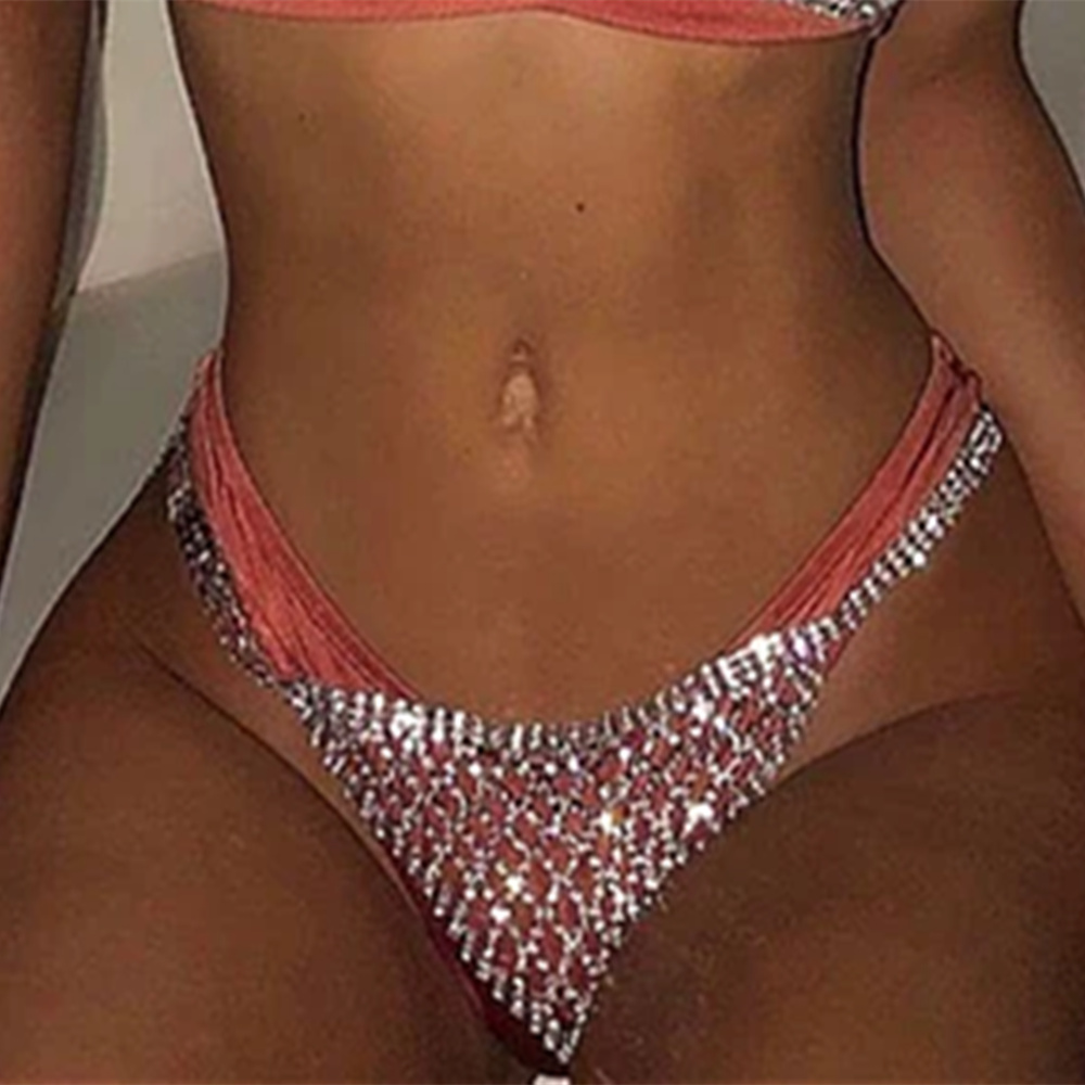 Stonefans Mesh Rhinestone Body - Thong Bikini Women のレビューと価格