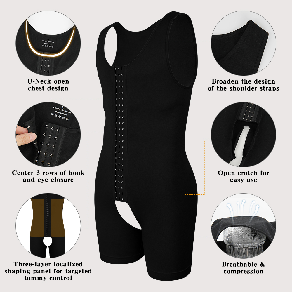 Men's Compression Shapewear  T - Shapewear Bodysuit Firm のレビューと価格