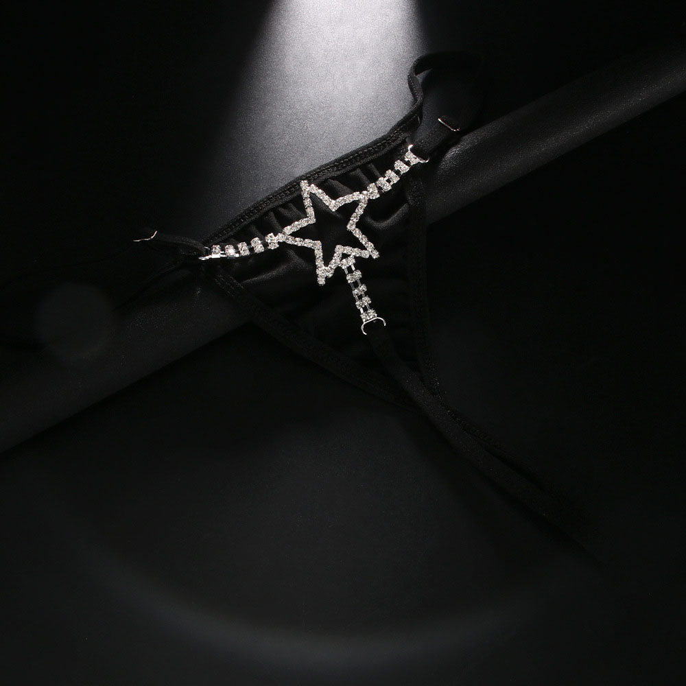 Sexy Crystal Star Waist Thong  - Thong Bikini Women のレビューと価格