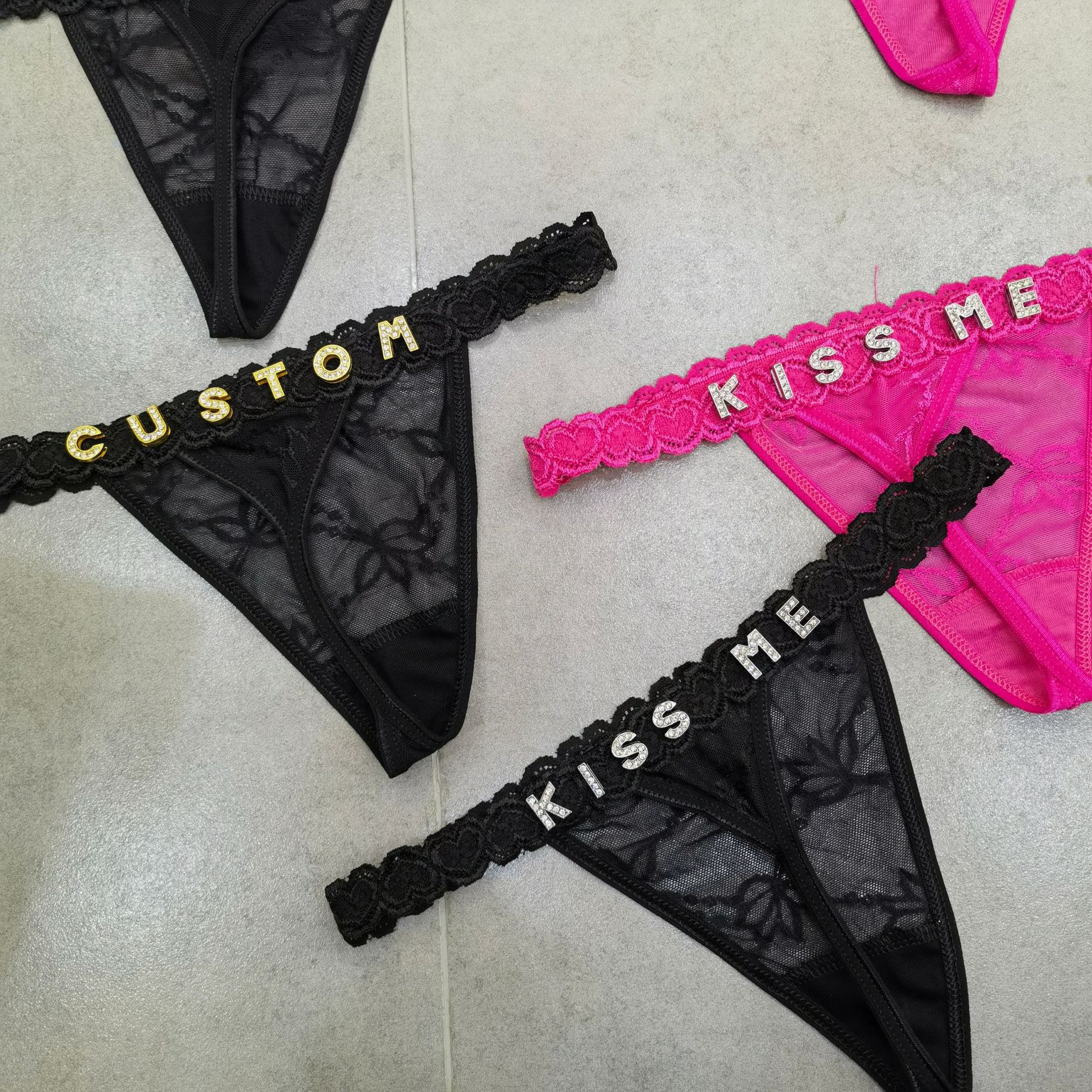 Customize Thongs Crystal Name  - Thong Bikini Women のレビューと価格