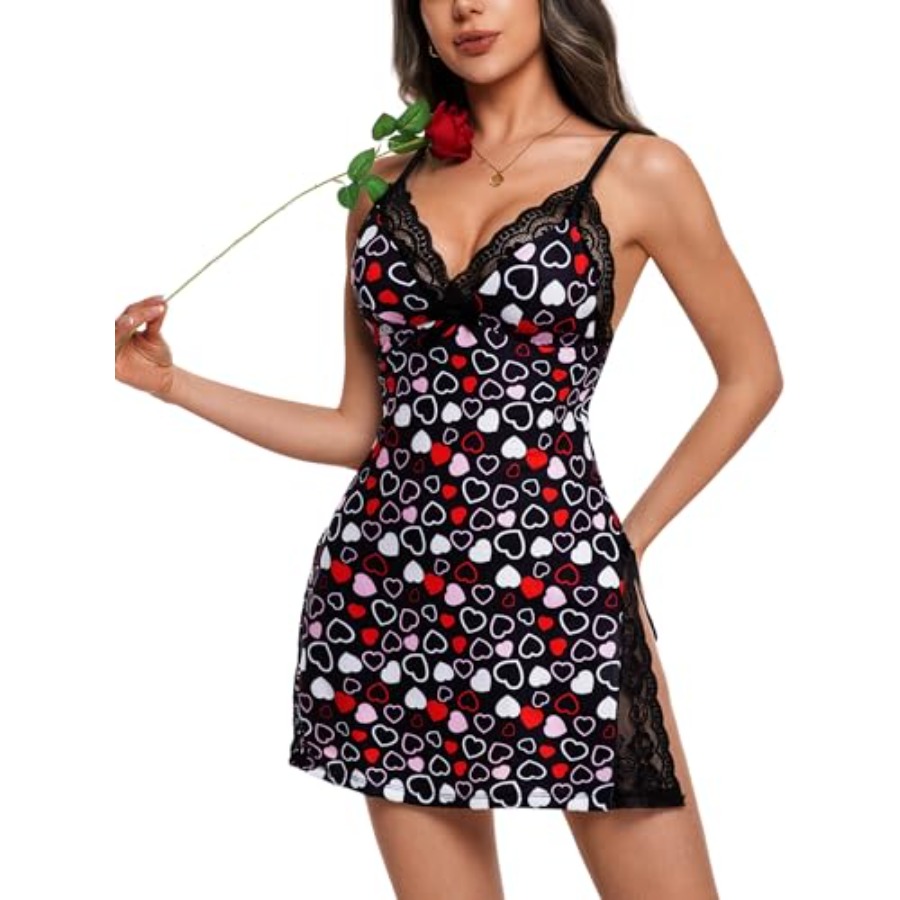 Night Gowns for Women V Neck L - Babydoll Chemise Night のレビューと価格