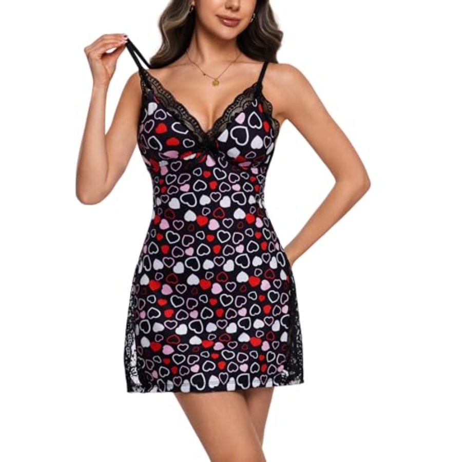 Night Gowns for Women V Neck L - Babydoll Chemise Night のレビューと価格