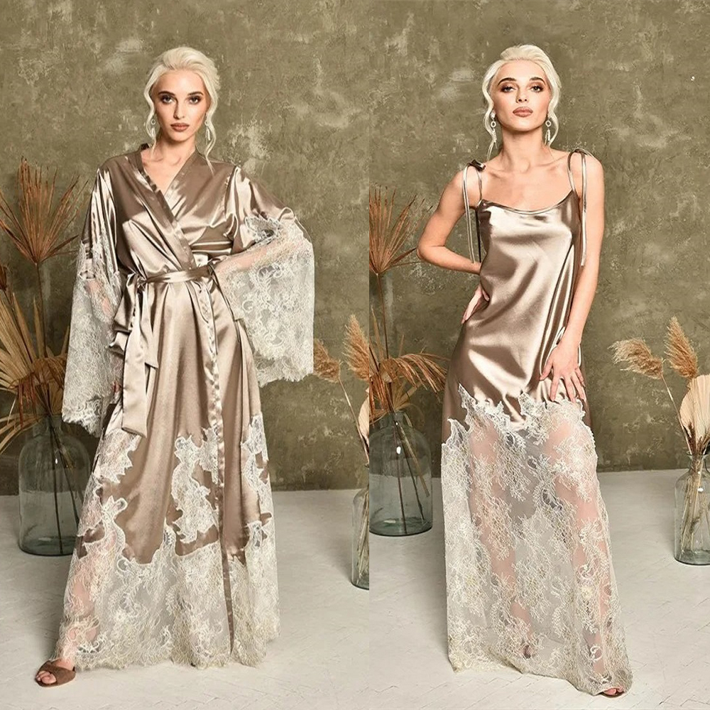 Customized Two Pieces Bride Sl - Robe Silk Women のレビューと価格