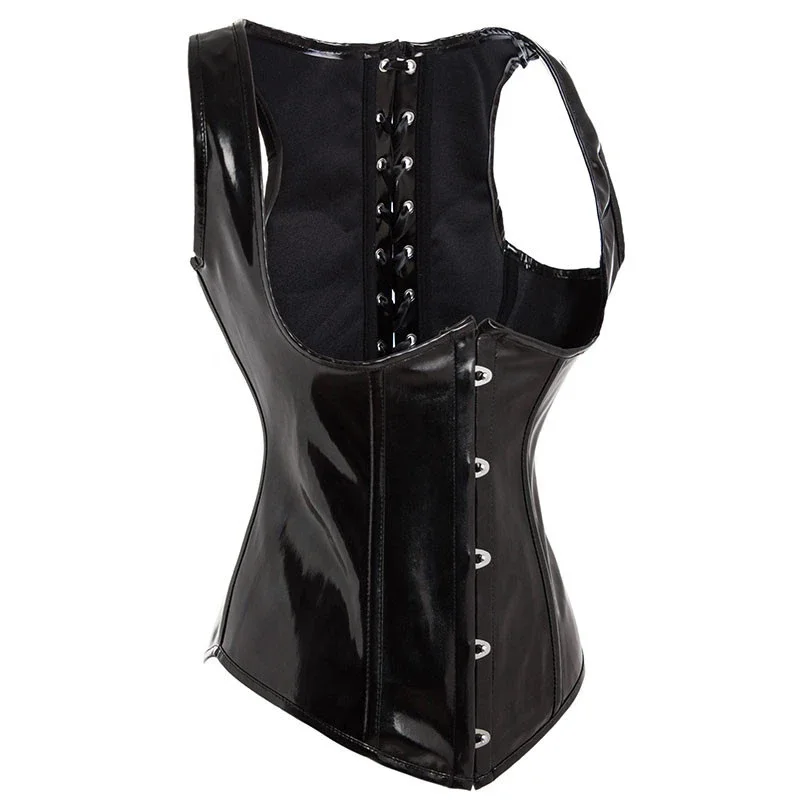 Black PU Leather Corset Gothic - Corset Waist Cinch のレビューと価格
