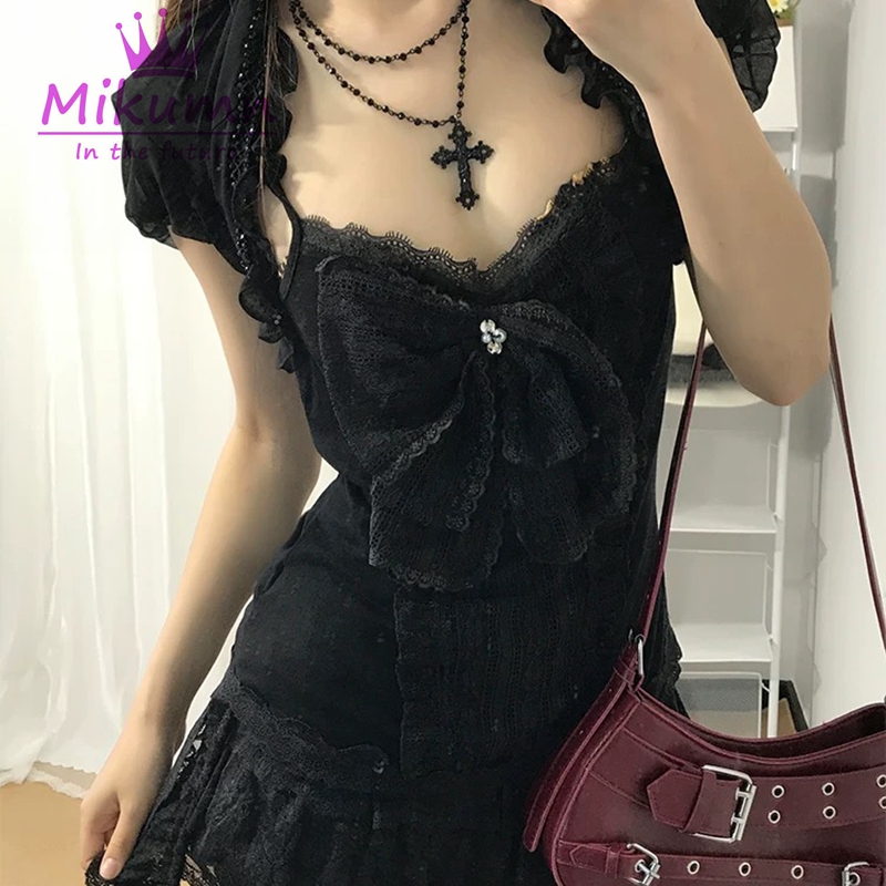 Mikumn Gothic Lolita Black Lac - Cami Top Lace のレビューと価格