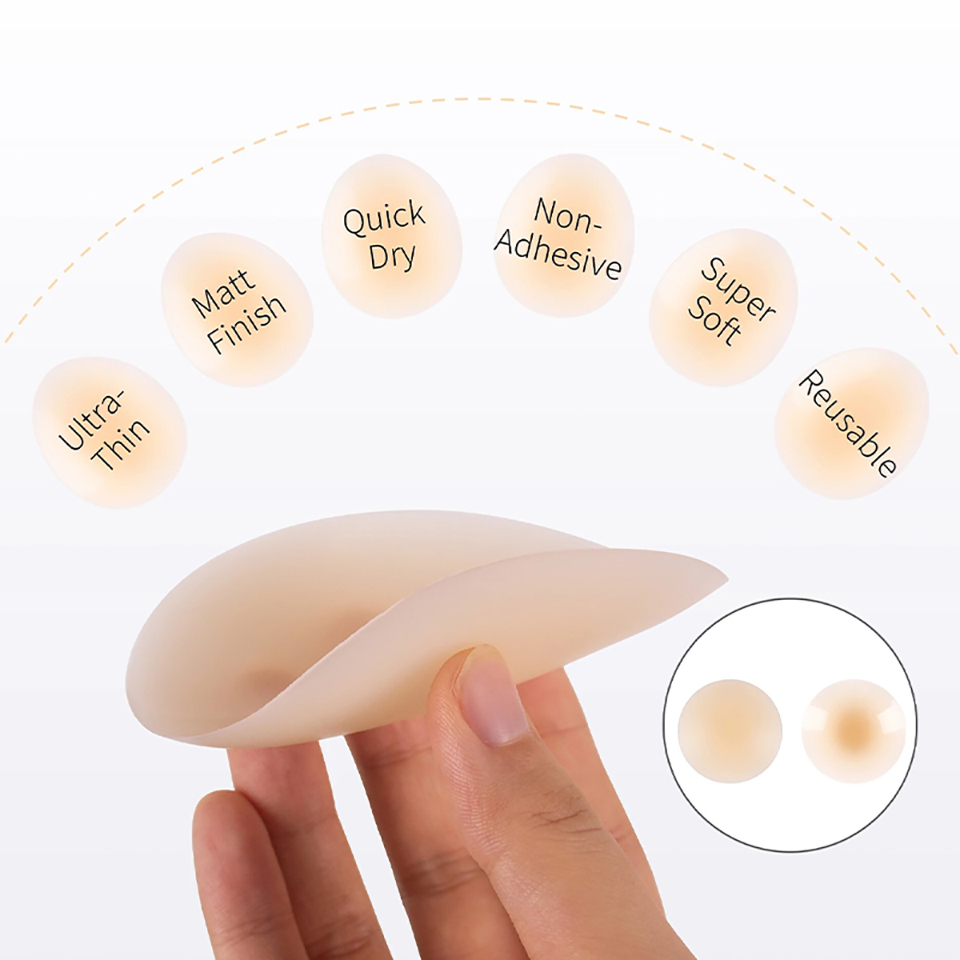 No Glue Self Adhesive Nipple C - Silicone Bra Adhesive のレビューと価格