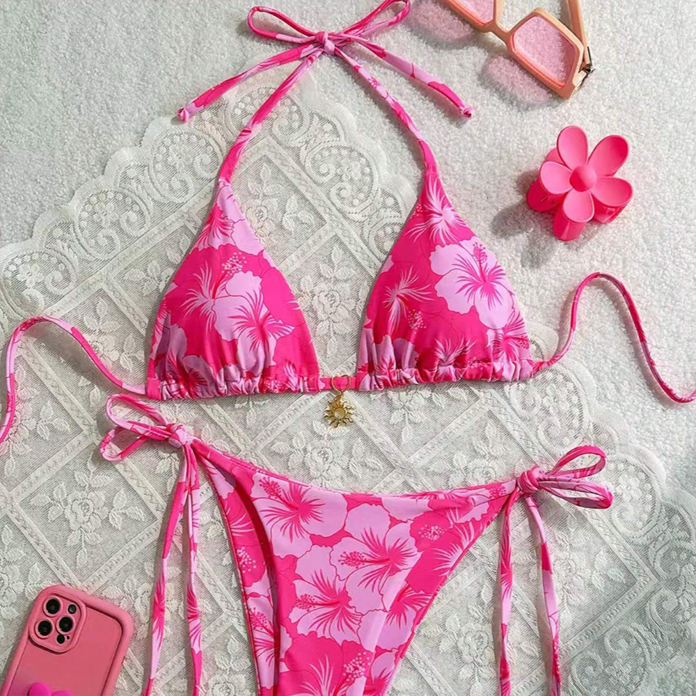 Women's Printed Vest Bikini+Th - Thong Bikini Women のレビューと価格