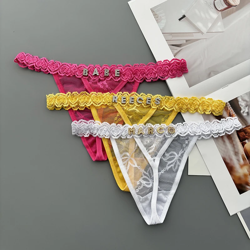 Personality Custom Thong Name  - Thong Bikini Women のレビューと価格