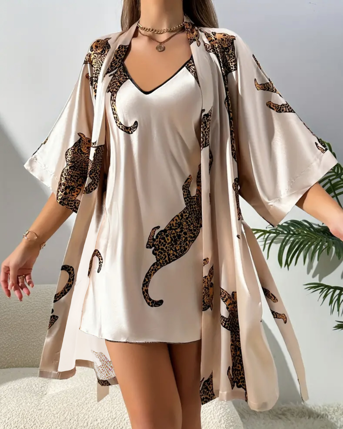 Imitation silk sleepwear sexy  - Robe Silk Women のレビューと価格
