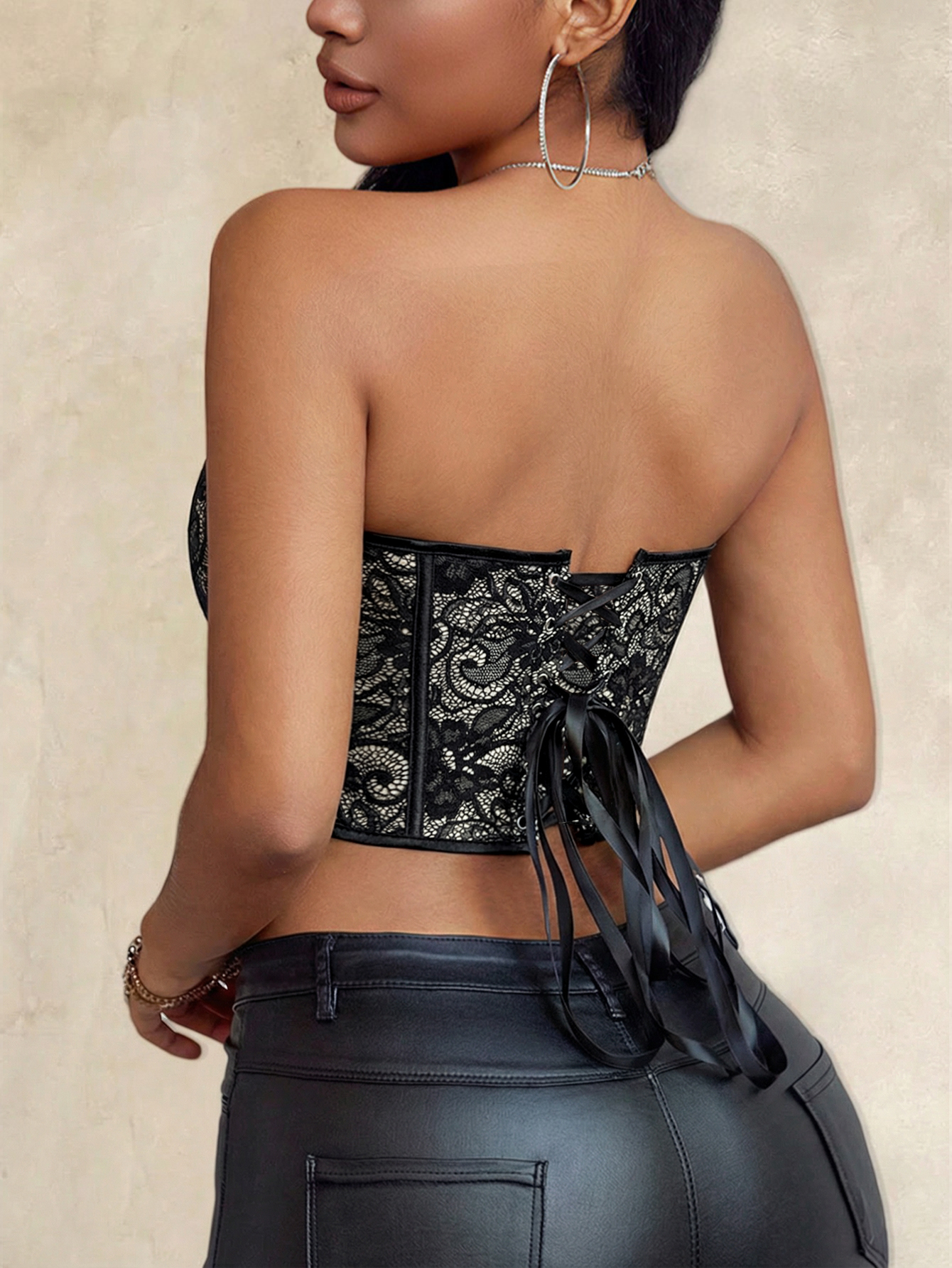 Sexy black lace heart-shaped s - Strapless Bra Backless のレビューと価格