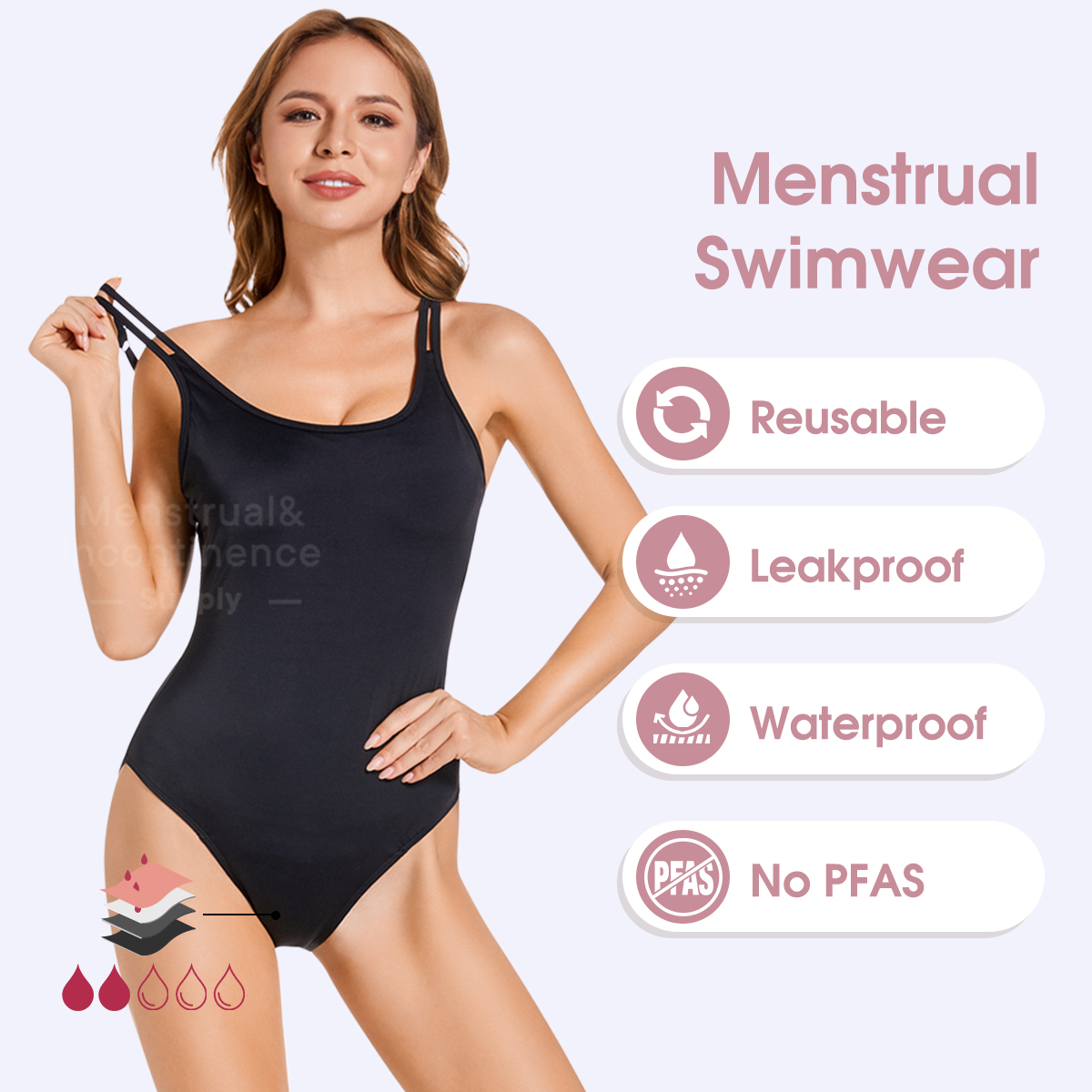 Women's Period Swimwear One Pi - Period Panty Absorbent のレビューと価格