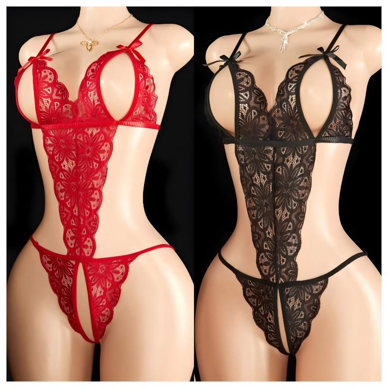 Open Bra Lingerie Set Erotic U - Bodystocking Fishnet のレビューと価格