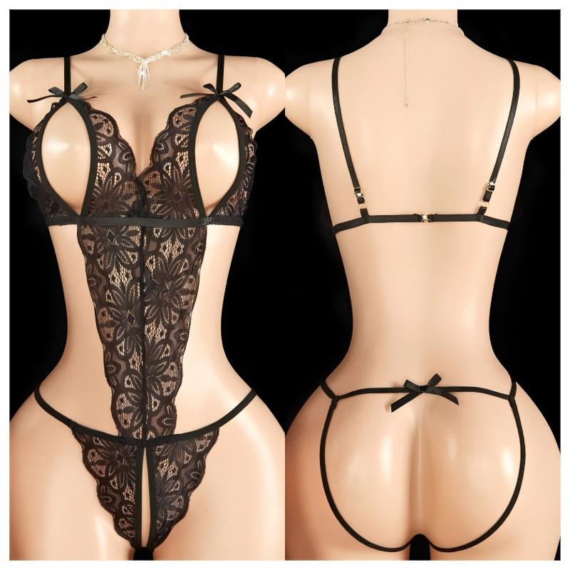 Open Bra Lingerie Set Erotic U - Bodystocking Fishnet のレビューと価格