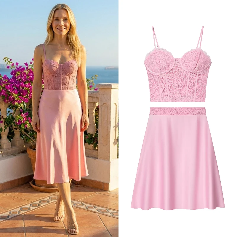 FANAN Women Fashion 2 Piece Se - Cami Top Lace のレビューと価格