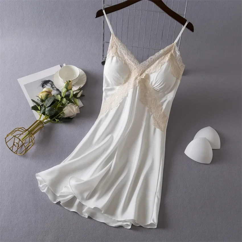 Women's Sexy Lingerie Satin Ni - Babydoll Chemise Night のレビューと価格