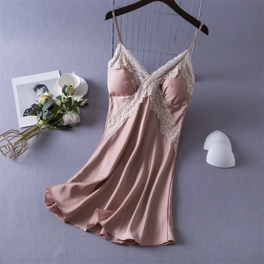 Women's Sexy Lingerie Satin Ni - Babydoll Chemise Night のレビューと価格