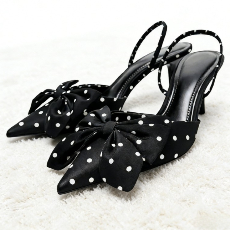 Brown Polka Dot Butterfly Knot - Slip Dress Satin のレビューと価格