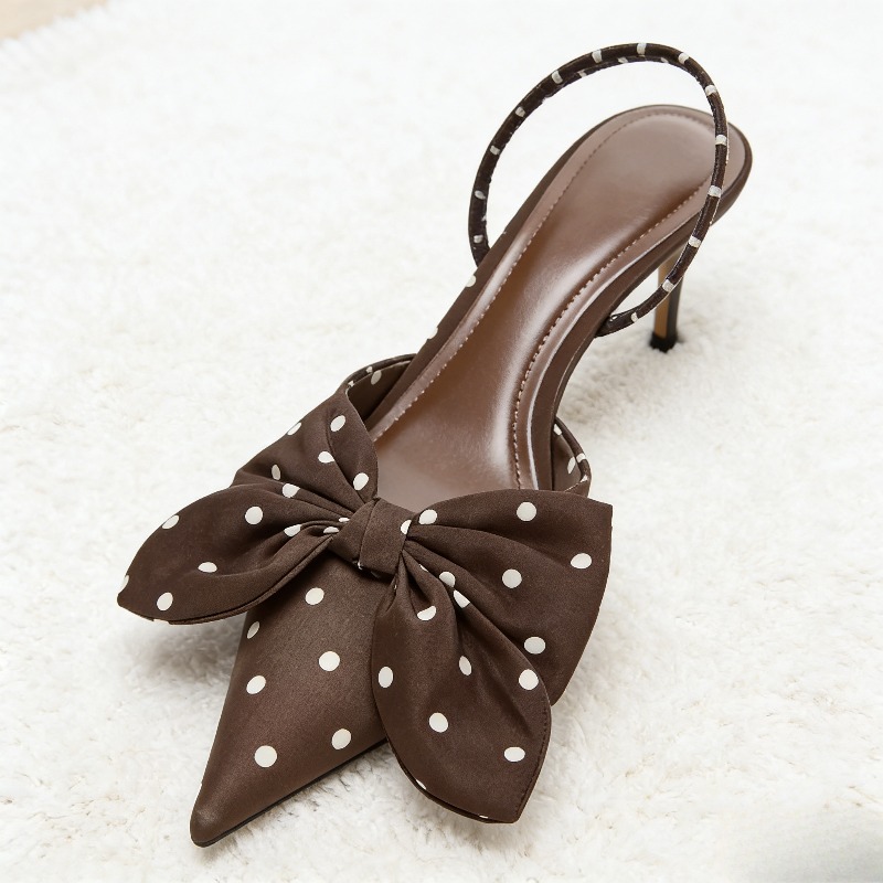 Brown Polka Dot Butterfly Knot - Slip Dress Satin のレビューと価格
