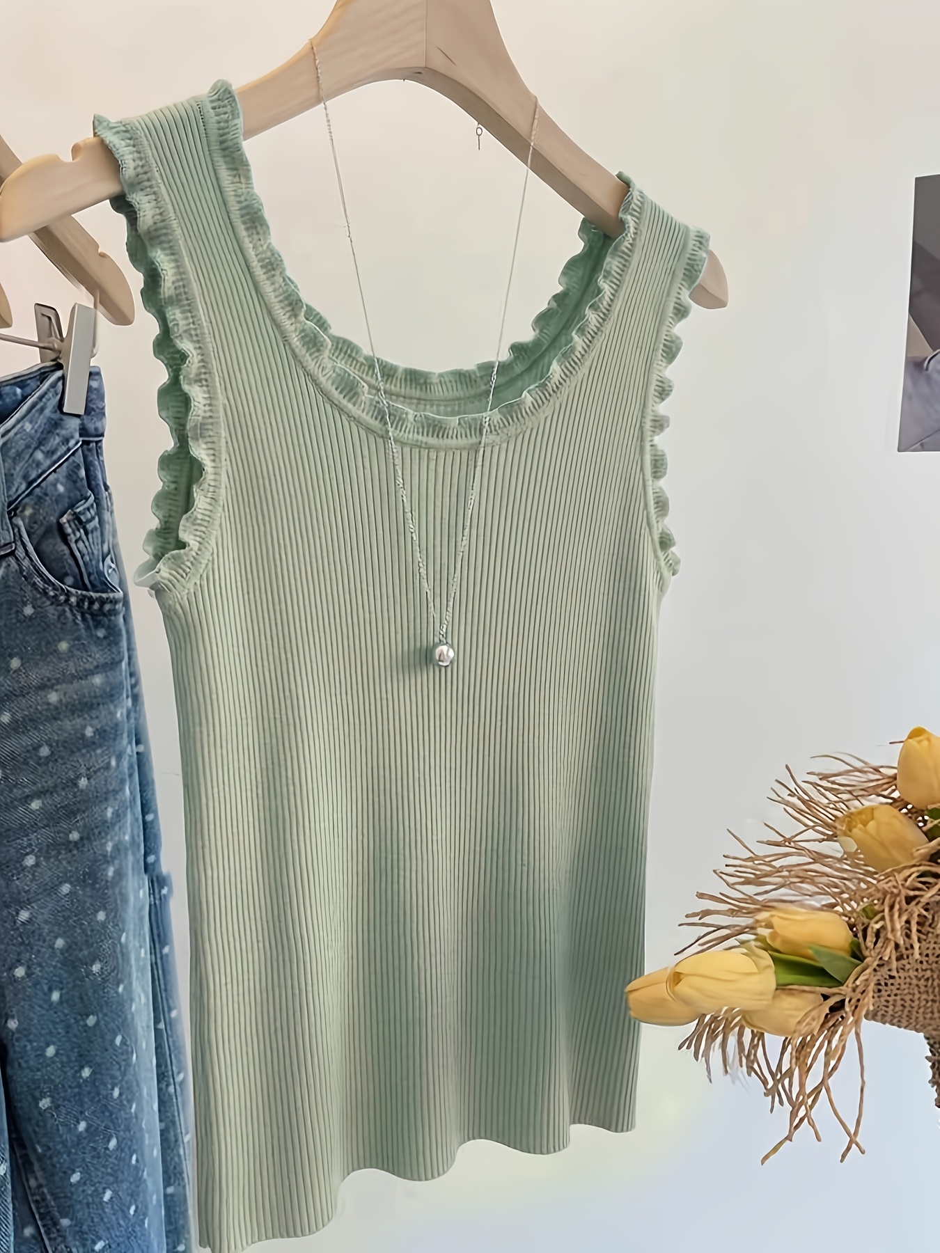 Women's Sleeveless Lace Trim R - Cami Top Lace のレビューと価格