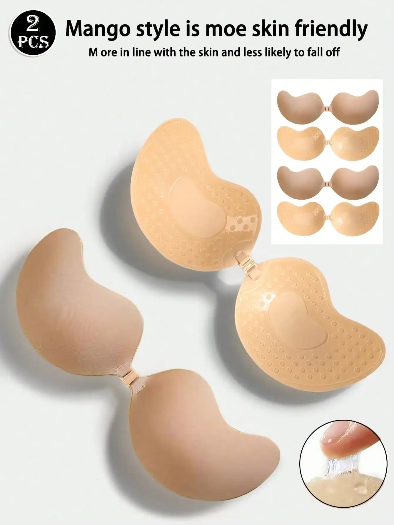 4pcs/Set (2 Black + 2 Nude) St - Strapless Bra Backless のレビューと価格