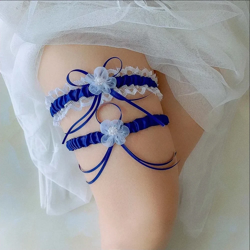 2pcs/Set Satin Ribbon Wedding  - Garter Belt Set のレビューと価格