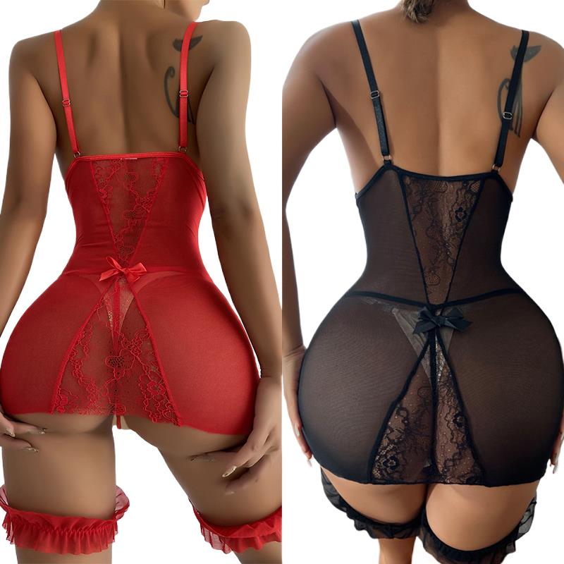 Transparent V-neck Strap Night - Babydoll Chemise Night のレビューと価格