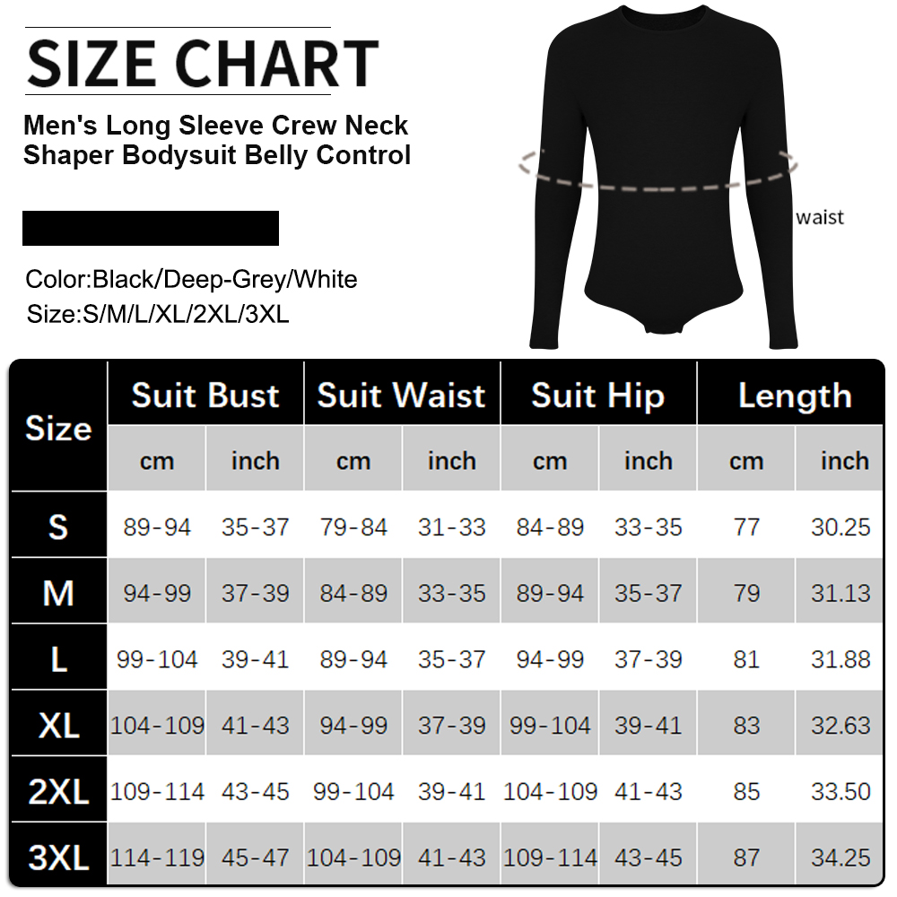 Mens Long Sleeve Bodysuit Full - Shapewear Bodysuit Firm のレビューと価格