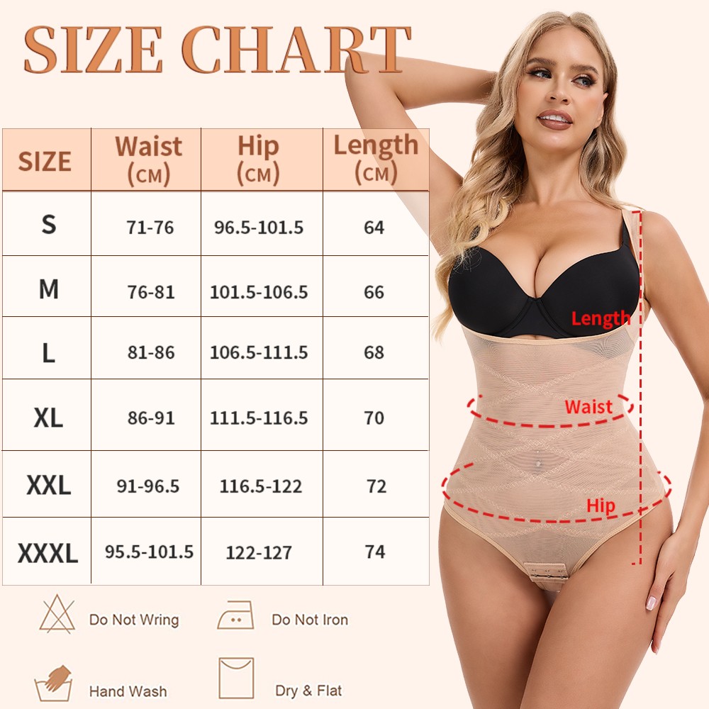 Mesh Thongs Bodysuit Shapewear - Shapewear Bodysuit Firm のレビューと価格